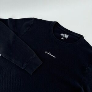 Hollister Must Have Collection Black Waffle Knit Long Sleeve Top‎ Mens Medium